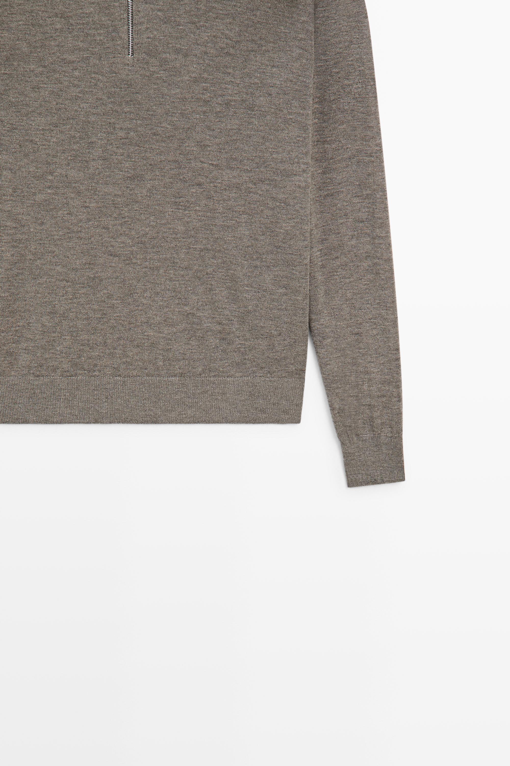 Pull en maille à col zippé et laine